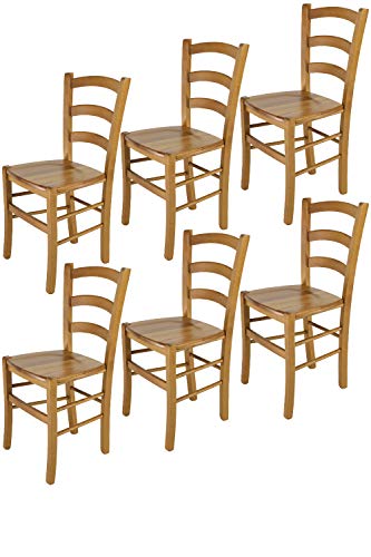 t m c s Tommychairs - 6er Set Stühle Venice für Küche und Esszimmer, Robuste Struktur aus lackiertem Buchenholz im…